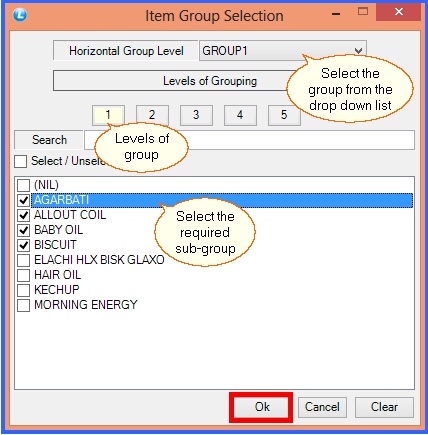 fmcg setup group wise taxes grid mode 2